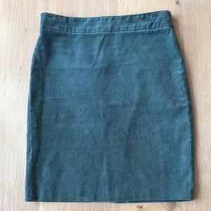 J. Crew corduroy pencil skirt size 8 green